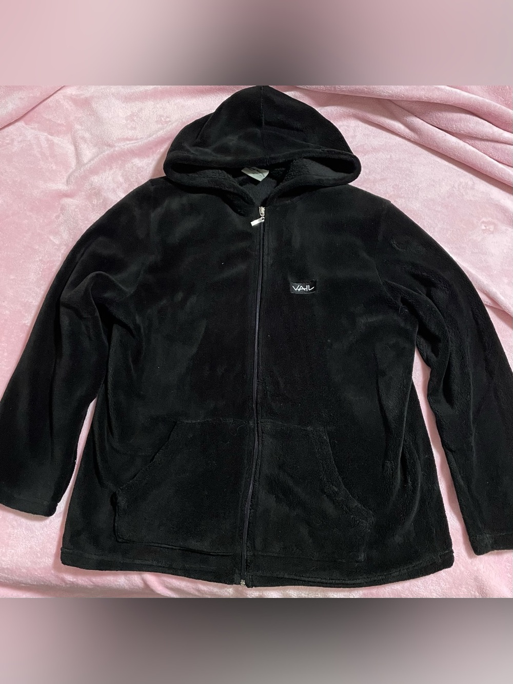 Women’s Black Fleece Full-Zip Hoodie Jacket Size XL